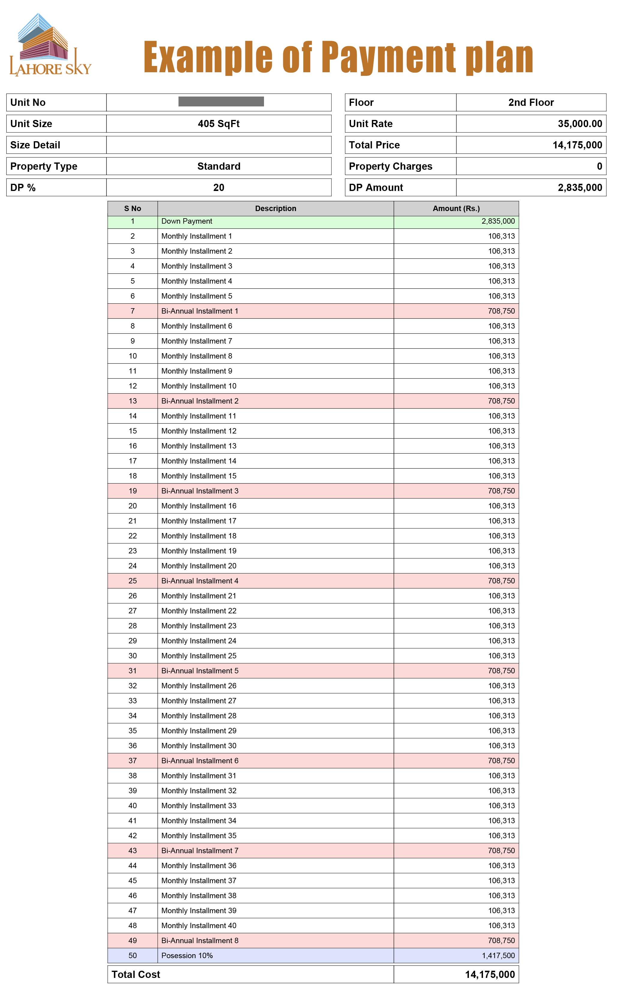 payment plan